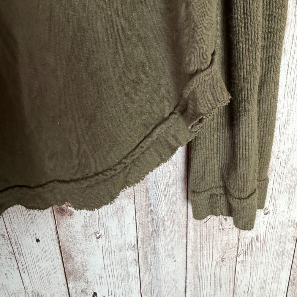 Free People Moonshine Army Green Raw-Hem Dolman Tunic Small - Picture 6 of 9